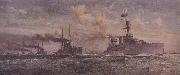 HMS Cardiff leading the surren-dered German Fleet into the Firth of Forth Charles Dixon